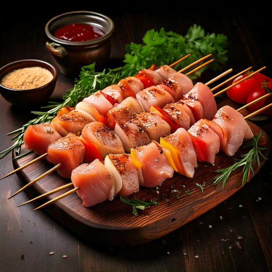 Brochette de dinde marinés 180g.